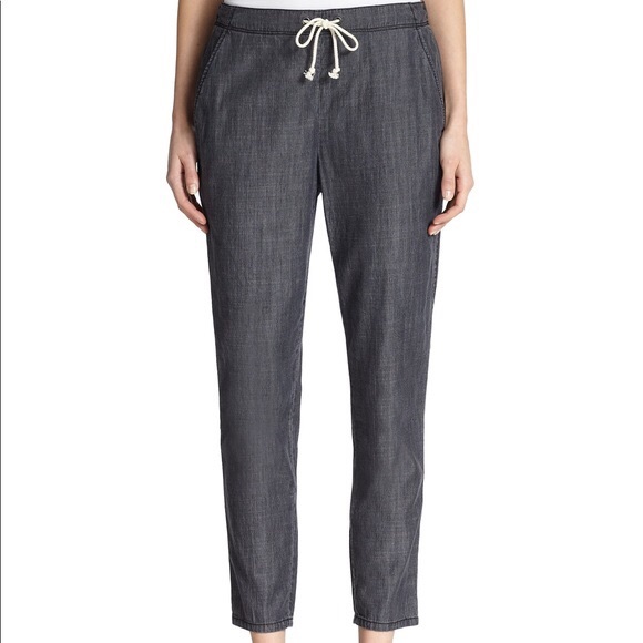 Eileen Fisher Pants - eileen fisher grey slouchy denim white drawstring